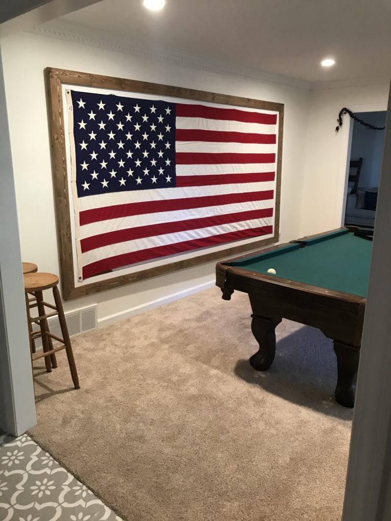 Sarah Scott Interiors | American Flag Pool Room | Create a house project list to transform your home!